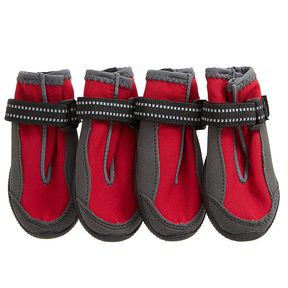 Top Paw Stylish Red and Gray Dog Boots